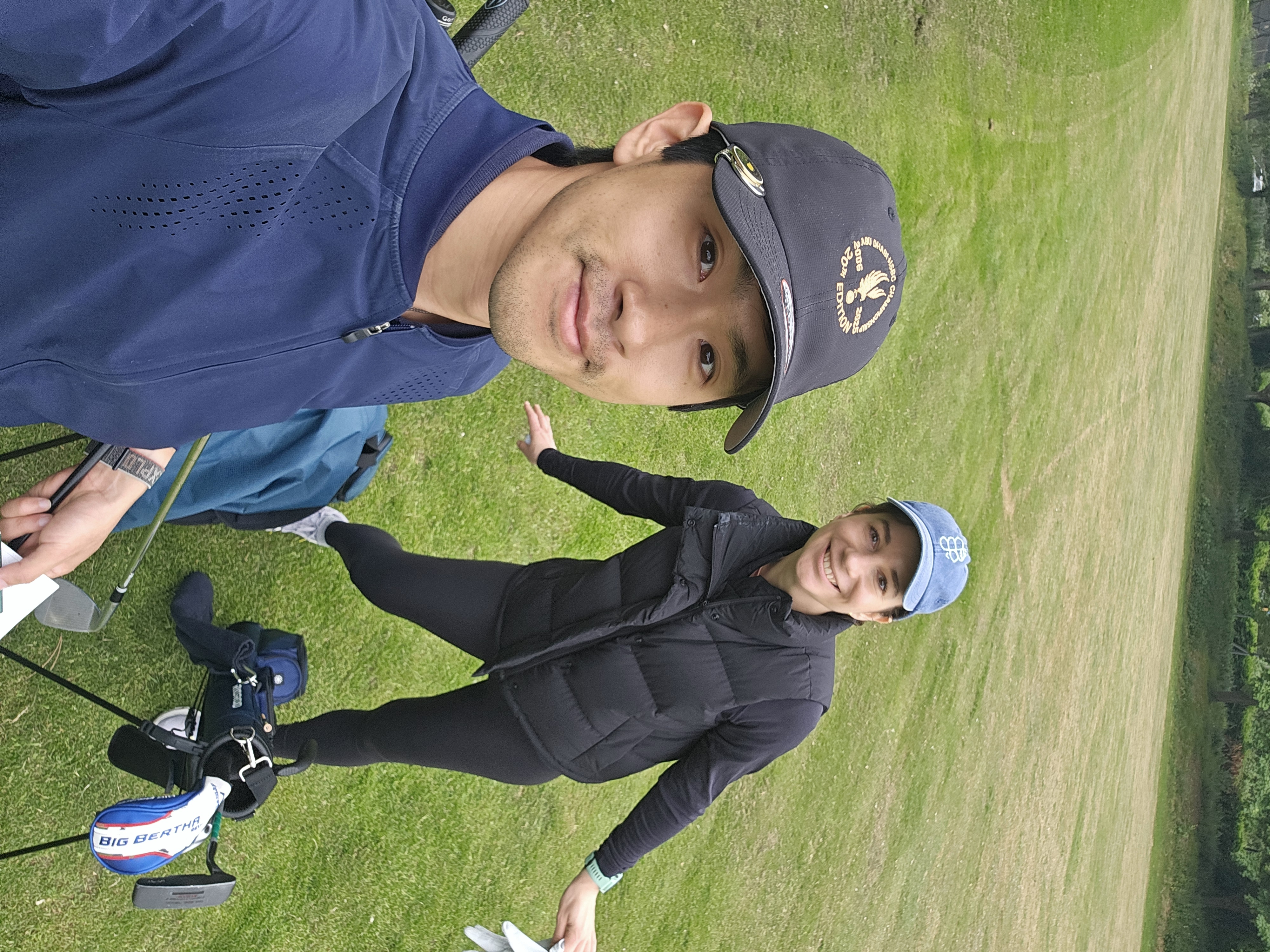 Nathalie and Kevin on the golf course